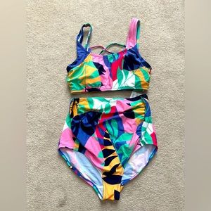 Motherhood maternity two piece bathing suit size small top and bottom